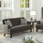 F6527 Sofa & Loveseat Set in Ash Black Fabric by Boss