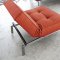 Splitback Sofa Bed w/Arms & Steel Legs in Orange by Innovation