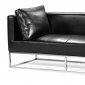 Black Bycast Leather Contemporary Bench with Metal Base