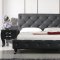 Black or White Leatherette Modern 4Pc Bedroom Set w/Crystals