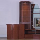 Contemporary Cherry Finish Wall Entertainment Unit