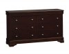 Dark Cappuccino Finish 6 Drawer Contemporary Dresser