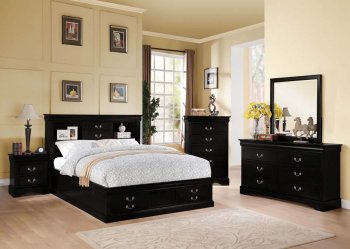 Louis Philippe III 5Pc. Bedroom Set in Black by Acme w/Options [AMBS-24390 Louis Philippe III]