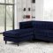 Taylor Sectional Sofa 643 in Navy Velvet Fabric by Meridian