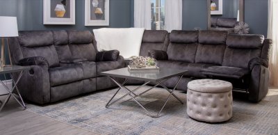 U7303C Motion Sectional Sofa in Granite by Global