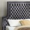 Sedona Upholstered Bed in Grey Velvet Fabric w/Options