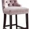 Nikki Stool 741 Set of 2 in Pink Velvet Fabric by Meridian