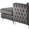 Jesse Sectional Sofa 668 in Grey Velvet Fabric by Meridian