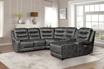 Putnam Power Motion Sectional Sofa 9405GY in Gray by Homelegance [HESS-9405GY Putnam Gray]