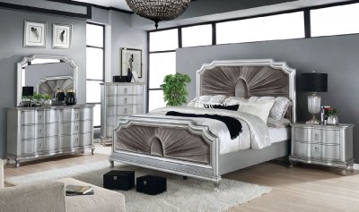 Aalok Bedroom CM7864 in Silver & Warm Grey w/Options