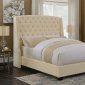 Pissarro Upholstered Bed 300715 in Cream Velvet by Coaster