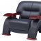 U2033 Sofa in Black Leather/Match by Global with Options