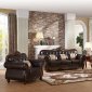 Mabel Traditional Sofa in Brown Bonded Leather w/Optional Items