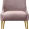 Owen Dining Chair 744 Set of 2 Pink Velvet Fabric by Meridian