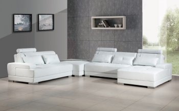 Phantom Sectional Sofa 5005 in White Bonded Leather by IG [VGSS-5005 Phantom White]