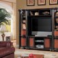 Two-Tone Classic Wall Unit w/Curved Glass Piers