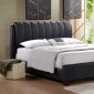 B120 Upholstered Bed in Black Leatherette