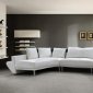 Jupiter White Leather Sectional Sofa w/Chrome Legs