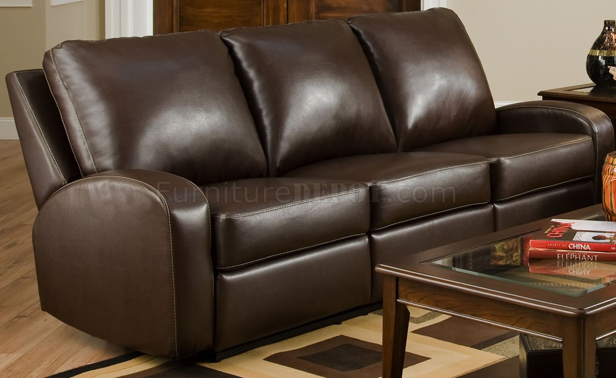 mahogany leather reclining sofa