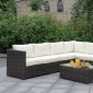 Ilona Outdoor Patio Sectional CM-OS2136-Set3 in Ivory & Espresso