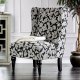 Liz Set of 2 Accent Chairs CM-AC6182 in Black & Gray Pattern