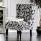 Liz Set of 2 Accent Chairs CM-AC6182 in Black & Gray Pattern