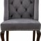 Suri Dining Chair 772 Set of 2 Grey Velvet Fabric by Meridian