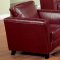 Red Bycast Leather Elegant Contemporary Living Room