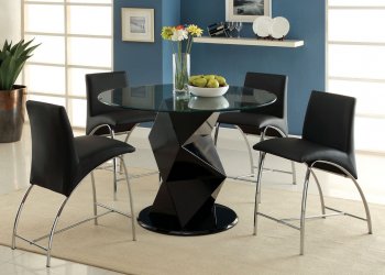 CM8335BK-RPT Halava III Black 5Pc Counter Height Dinette Set [FADS-CM8335BK-RPT Halava III]