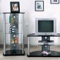 Silver & Black Finish Two-Tone Modern Entertainment Unit