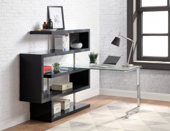 Buck II Writing Desk w/Shelf 93177 in Black by Acme [AMOD-93177 Buck II]