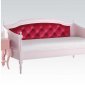 Wynell 39170 Daybed in Pink Finish & Red Velvet by Acme w/Option