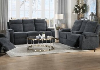 Elijah Motion Sofa 55110 in Slate Blue Chenille - Acme w/Options [AMS-55110-Elijah]