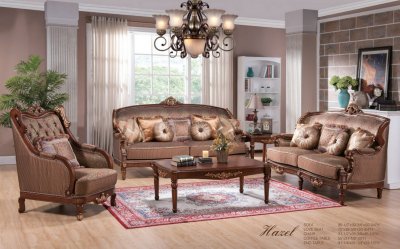 Hazel Traditional Sofa in Fabric w/Optional Items