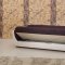 Cream Vinyl & Dark Brown Fabric Modern Sofa Bed w/Options