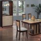 Maple Color High Gloss Finish Contemporary Dining Set