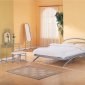 Glossy Silver Finish Metal Platform Bed w/Optional Case Goods