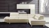 Aurora Sectional Sofa in White Leather Match