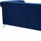 Damian Sectional Sofa 608 in Navy Velvet Fabric by Meridian