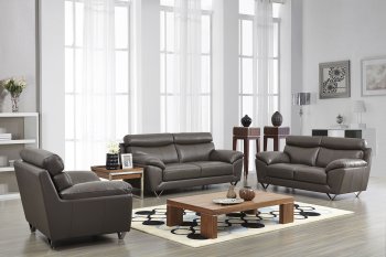 8049 Sofa in Brown Leather by ESF w/Optional Loveseat & Chair [EFS-8049]