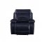 Aashi Motion Sofa 55370 Midnight Blue Leather-Gel Match by Acme