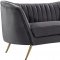 Margo Sofa 622 in Grey Velvet Fabric by Meridian w/Options