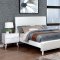 Lennart CM7387WH 5Pc Bedroom Set in White w/Leatherette Panels