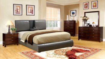 CM7027GY Webster Bedroom w/Gray Padded Platform Bed & Options [FABS-CM7027GY Webster]