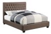 Chloe 300530 Upholstered Bed in Brown Fabric by Coaster