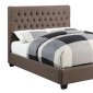 Chloe 300530 Upholstered Bed in Brown Fabric by Coaster