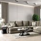 Senda Sectional Sofa SM9107 in Taupe Fabric w/Options