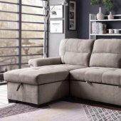 Anabel Sectional Sofa CM6023 in Light Gray Linen-Like Fabric