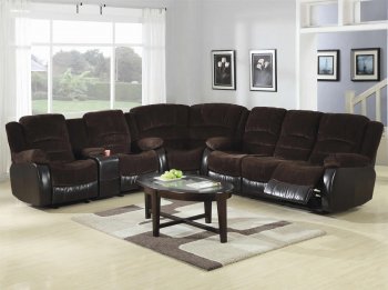 Chocolate & Espresso Two-Tone Modern Motion Sectional Sofa [CRSS-600363S-Johanna]