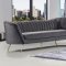 Margo Sofa 622 in Grey Velvet Fabric by Meridian w/Options